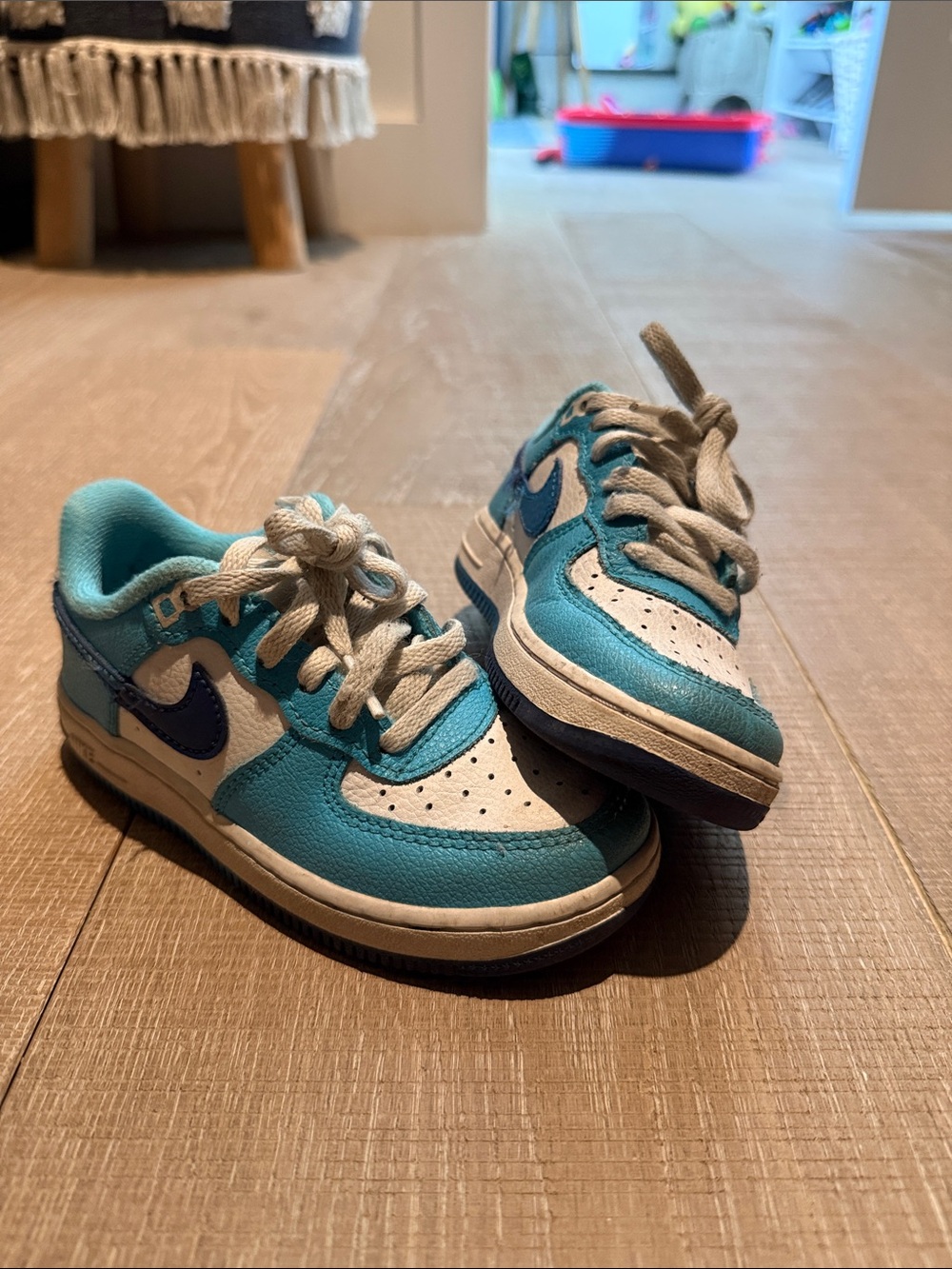 Kids Blue and White Athletic Sneakers - Brand Unknown
